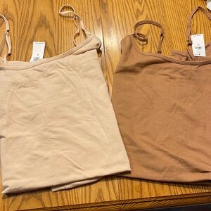 Women's one Beige and one Brown Cami Tops